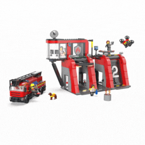 Statie si camion de pompieri, +6 ani, 60414, Lego City